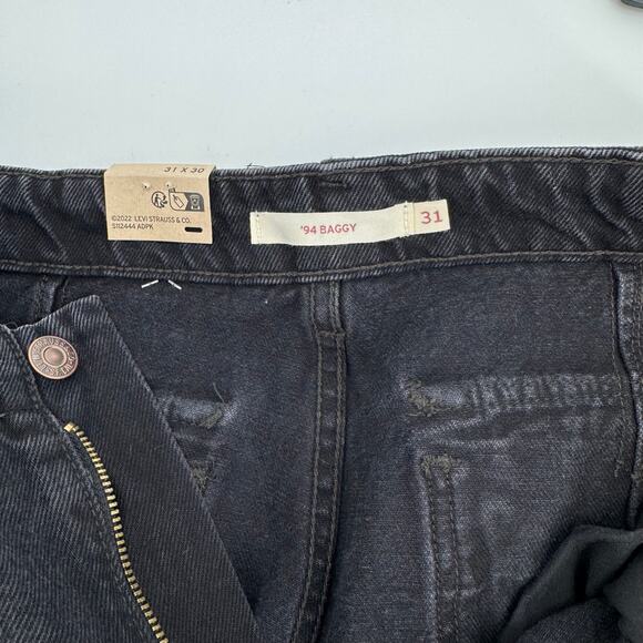 NWT Levi's '94 Women's Mid Rise Baggy Black Cargo Dark Denim Jeans Pants Size 31 - Picture 8 of 14